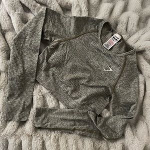Green marl long sleeve Gymshark Crop top